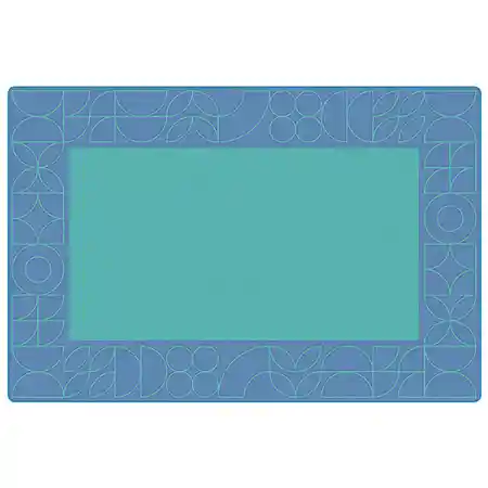 Scandinavian Doodle Large Pattern Border Rug