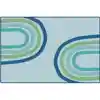 KIDSoft™ Large Rainbows Rug Soft Colors, Rectangle 4' x 6' Green