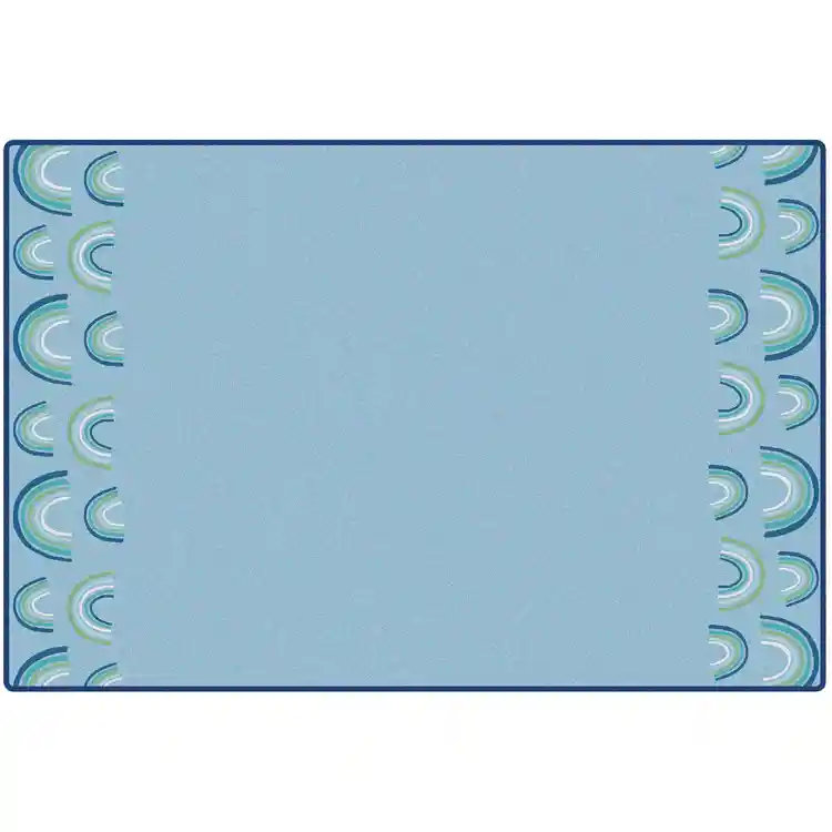 KIDSoft™ Rainbows End Rug Soft Colors, Rectangle 4' x 6', Blue