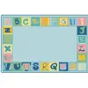 KIDSoft™ Alphabet Blocks Border Classroom Rug, Tranquil Colors