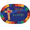 KID$ Value Plus Classroom Rug, God Is Love Learning Oval 8' x 12'