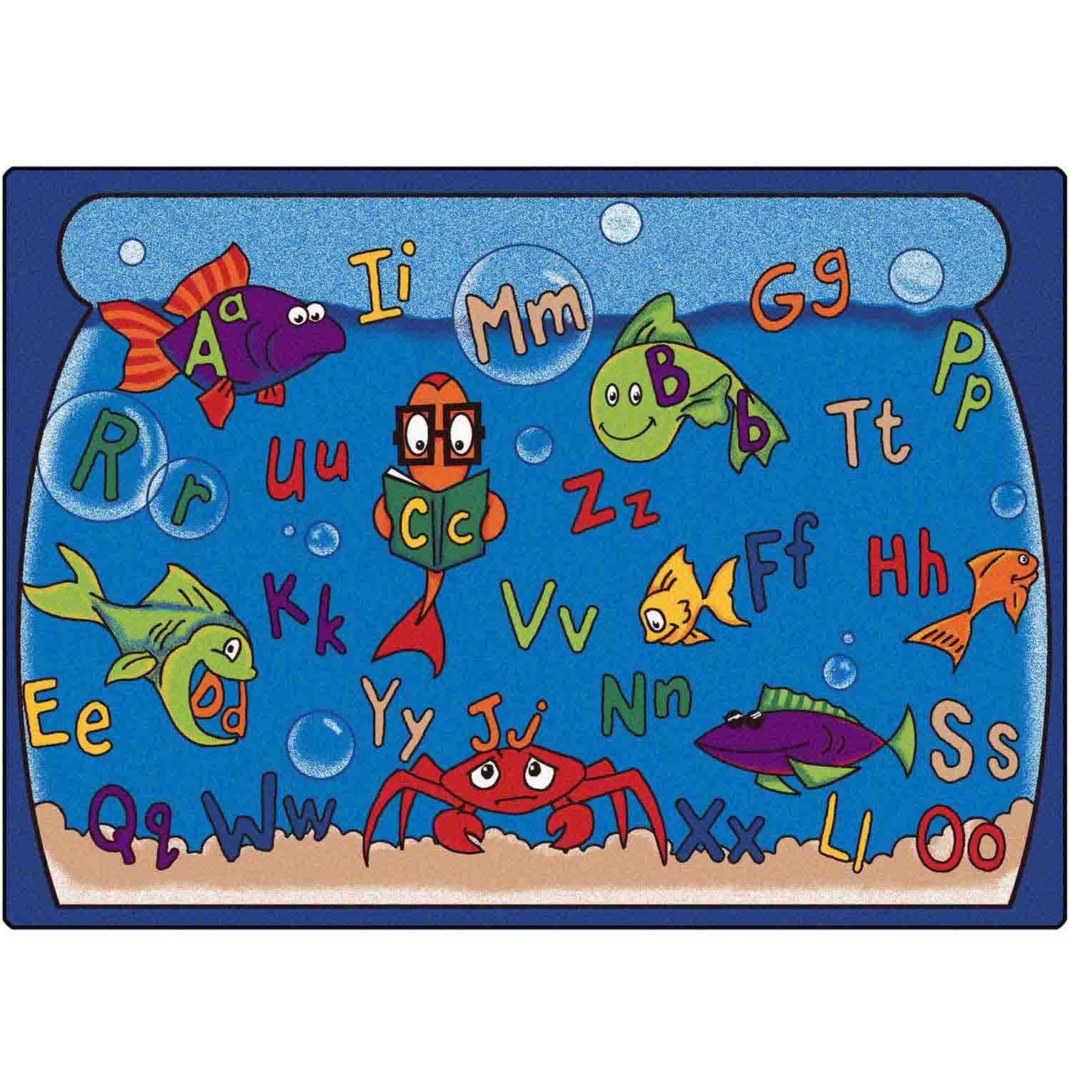 Alphabet Aquarium Classroom Rug, Rectangle 5'10" x 8'4"