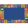 KID$ Value Plus Classroom Rugs™, Zoo Animal Seating Rug Rectangle 7' 6" x 12'