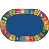 KID$ Value Plus Classroom Rugs™, All The Animals Seating Rug Oval 7' 6" x 12'