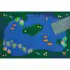 KID$ Value Plus Classroom Rugs™, Tranquil Pond, Rectangle 8' x 12' Blue