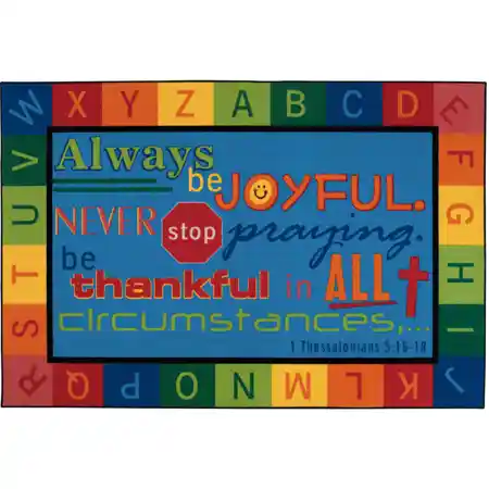 KID$ Value Plus Classroom Rugs™, Always be Joyful Circletime Classroom Rug
