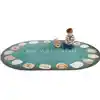 Becker's Be Mindful Rug, Oval 6' x 9' Blue