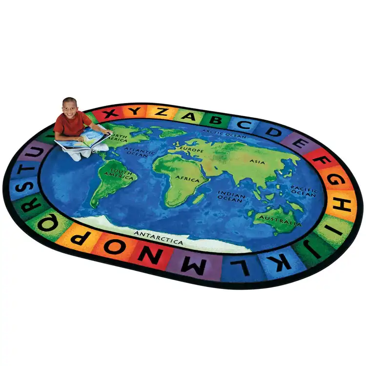 Circletime Around the World Rug, Oval 7'6" x 12'