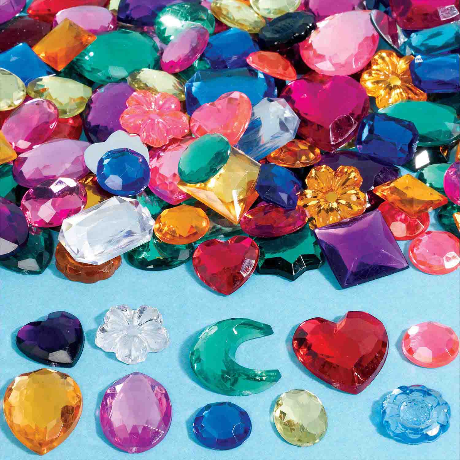 Acrylic Gemstones Classroom Pack, 1 lb, Assorted Colors-sizes