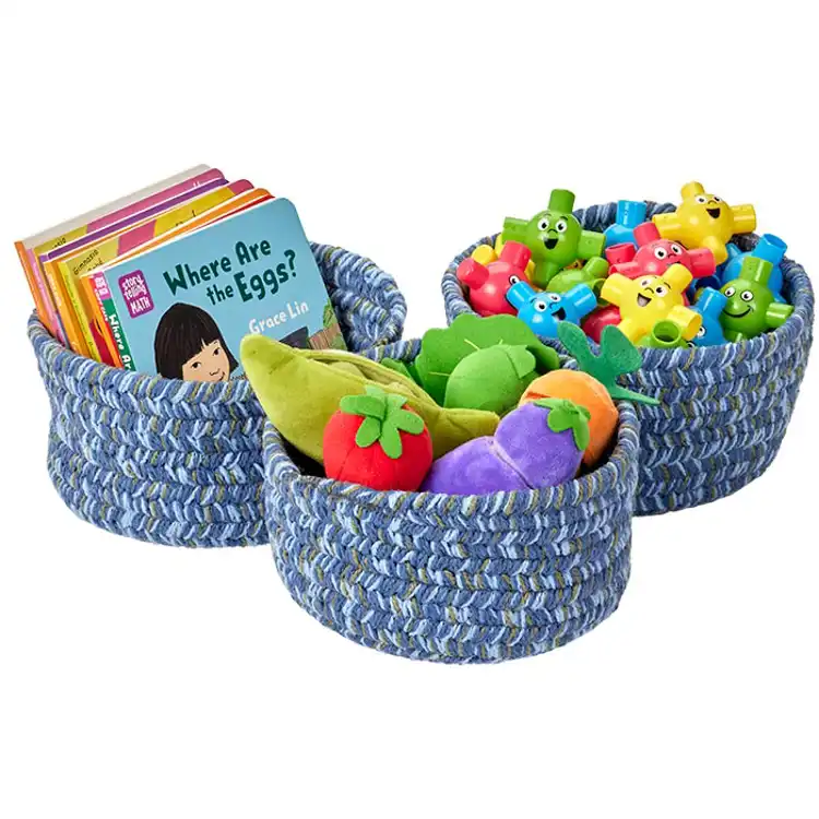 Becker's Misty Bay Basket Sets, Ocean Blue, Medium (8" diameter)