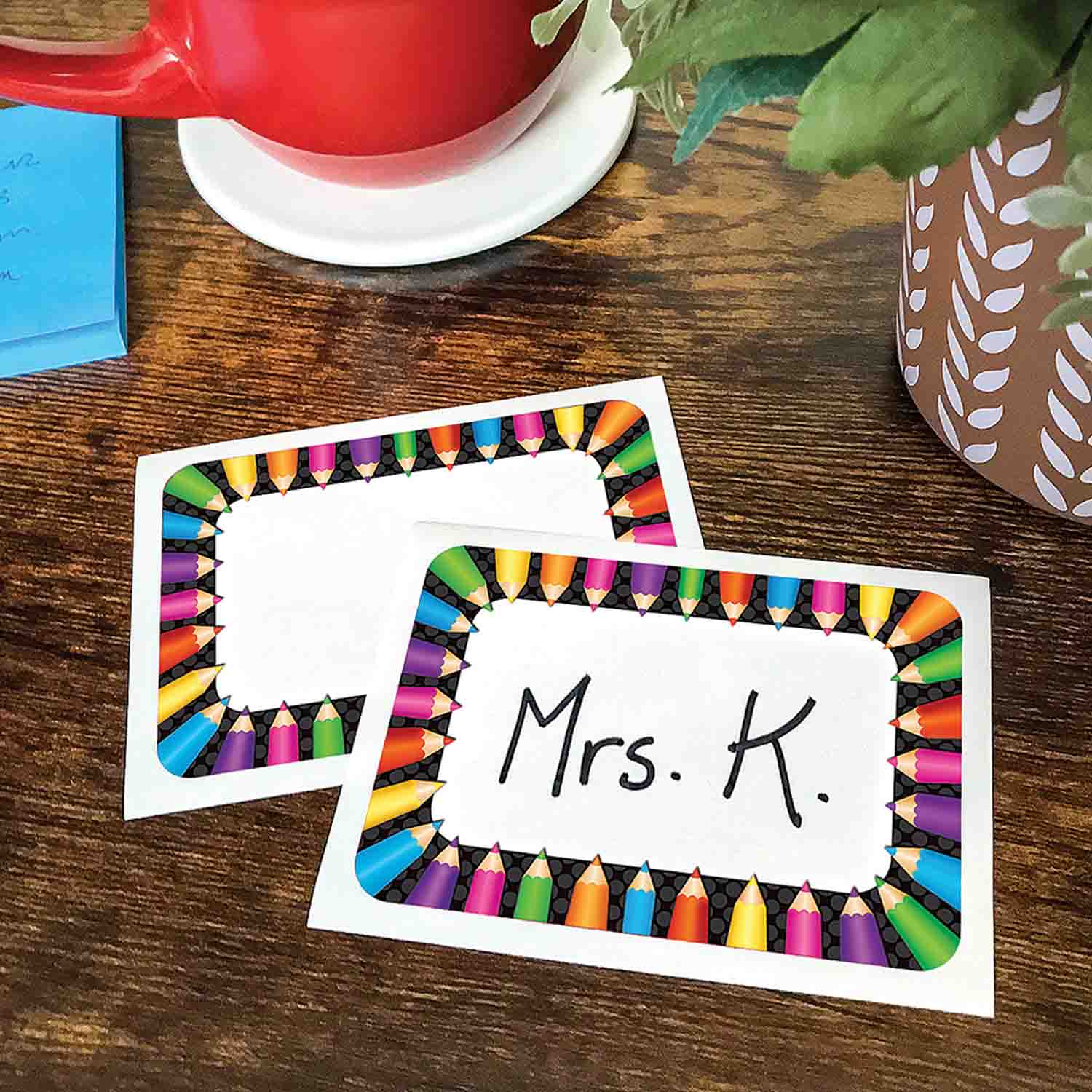 Colored Pencils Name Tags | Becker's School Supplies