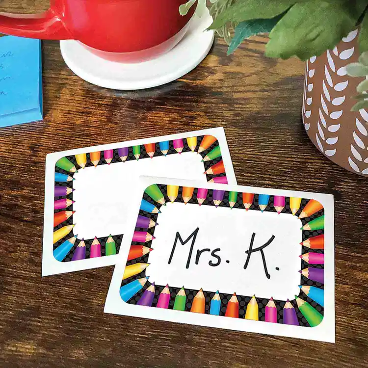Colored Pencils Name Tags
