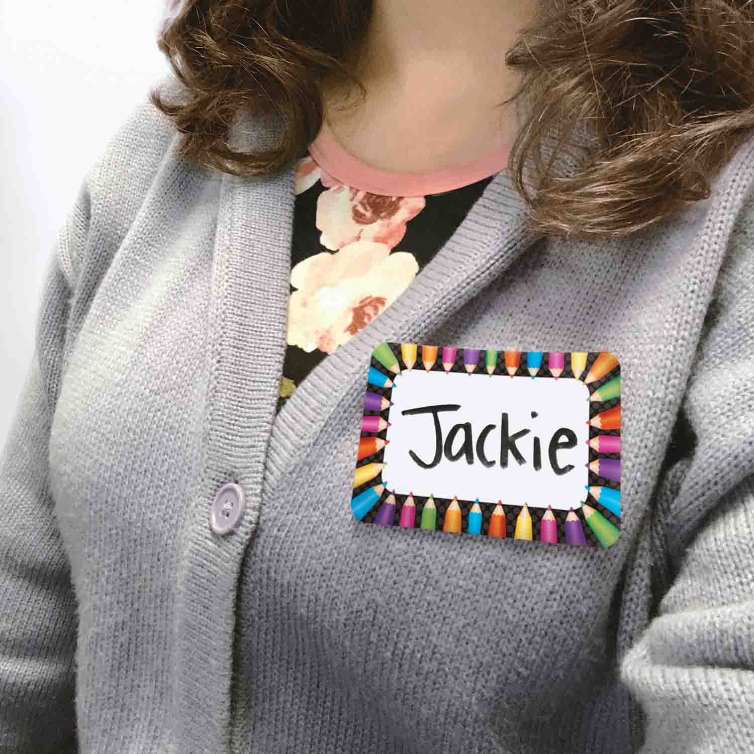 Colored Pencils Name Tags | Becker's School Supplies