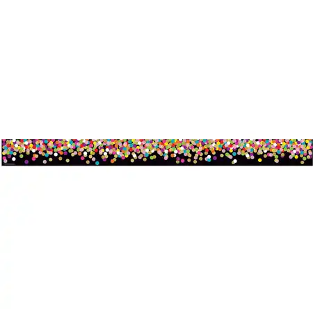 Colorful Confetti on Black Straight Border