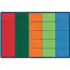 Colorful Rows Seating Classroom Rug, Rectangle 6' x 9' (Seats 25)