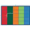 Colorful Rows Seating Classroom Rug, Rectangle 6' x 9' (Seats 25)