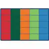 Colorful Rows Seating Classroom Rug, Rectangle 6' x 9' (Seats 25)