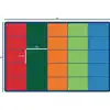 Colorful Rows Seating Classroom Rug, Rectangle 6' x 9' (Seats 25)