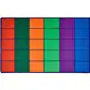 Colorful Rows Seating Classroom Rug, Rectangle 7' 6" x 12' (Seats 30)