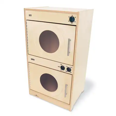 Contemporary Washer & Dryer Set, Natural