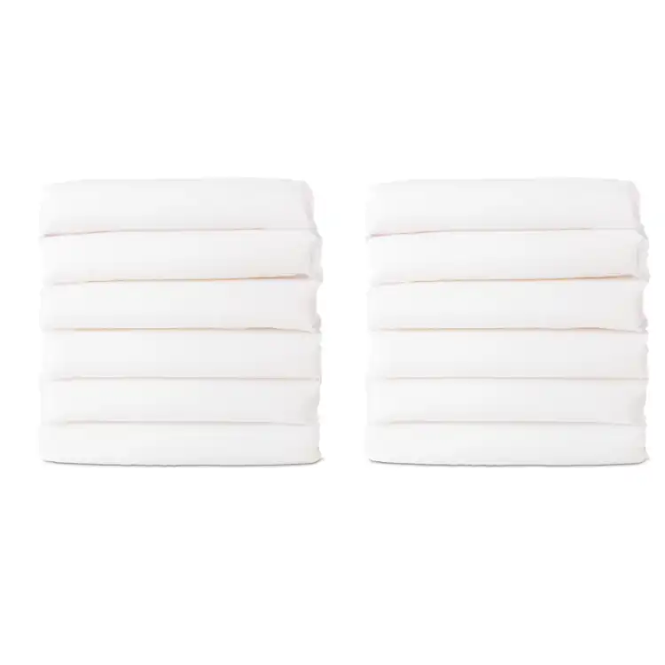 Cozyfit™ Standard Cot Sheets - White, 12 Pack