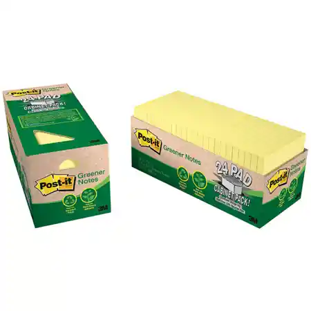 3M™ Post-It Recycled Notes,  Canary Yellow