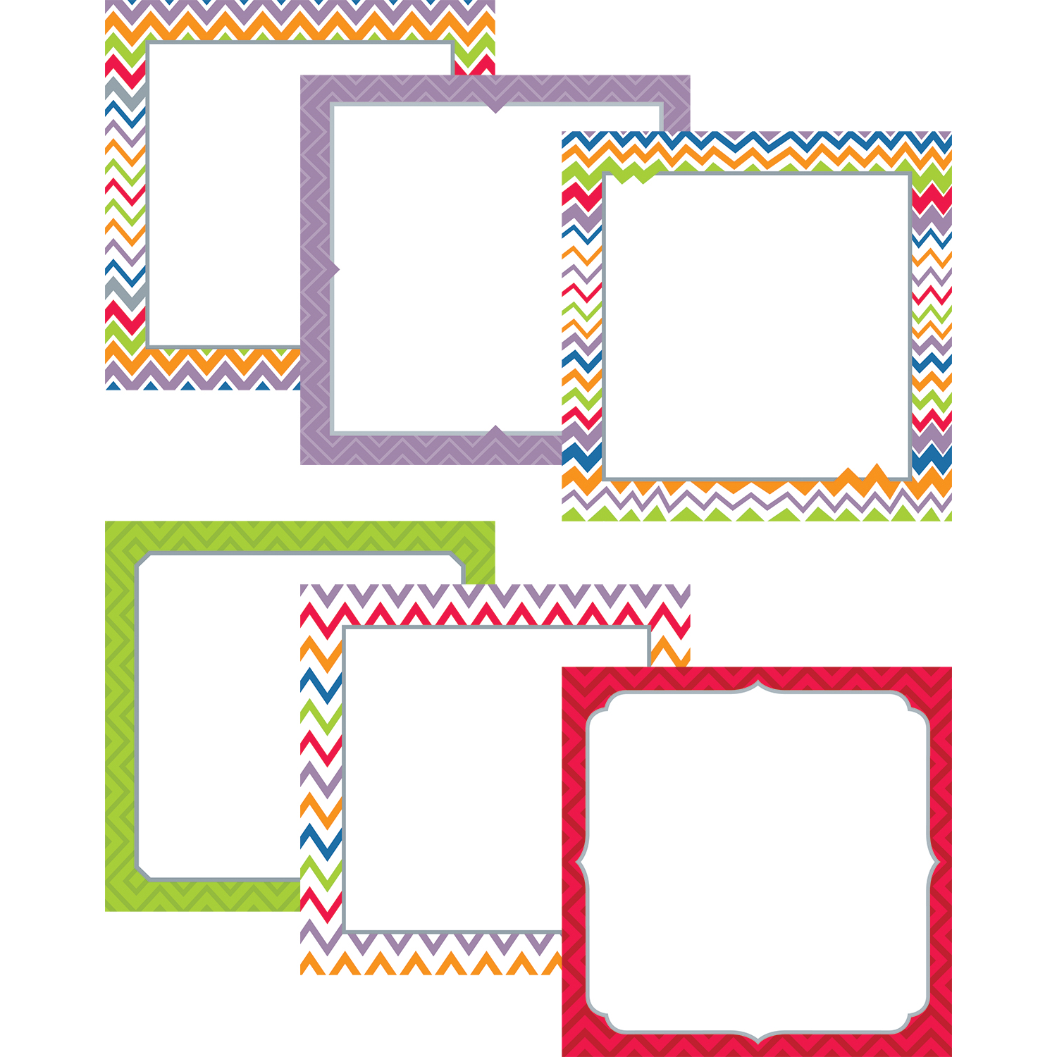 Chevron 6" Designer Bulletin Board CutOuts Becker's School Supplies