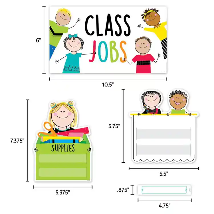 Stick Kids Class Jobs Mini Bulletin Board Set