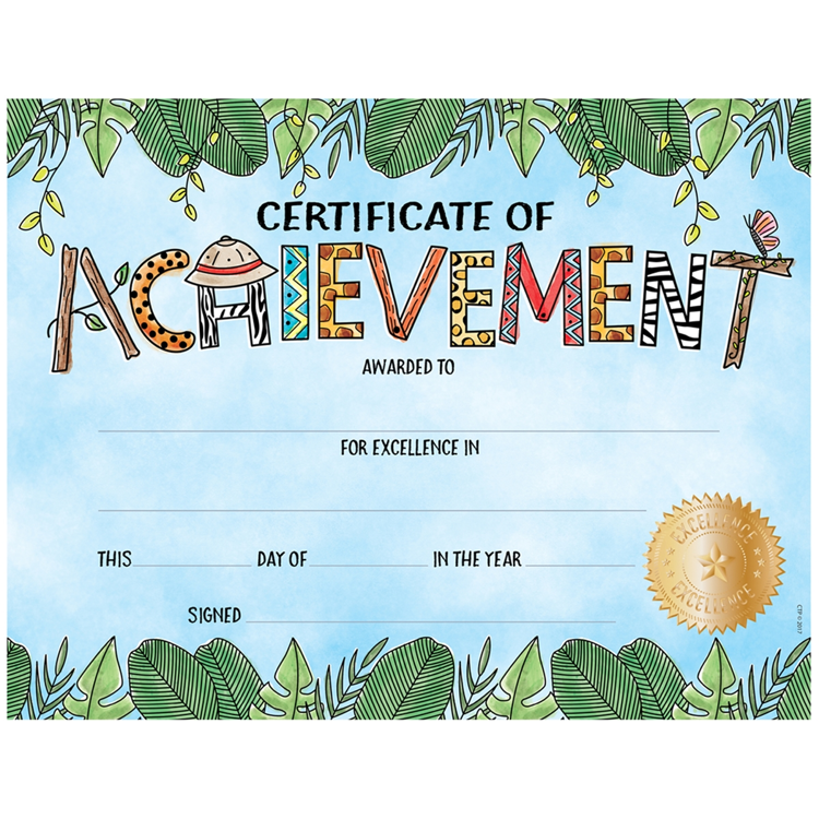 Safari Friends Certificate of Achievement