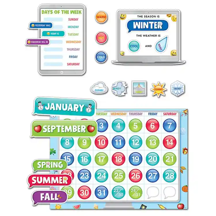 Emoji Fun Calendar Set Bulletin Board Set