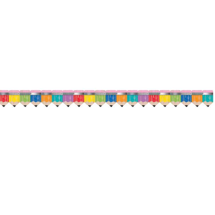 Upcycle Style Rustic Pencils Bulletin Board Border