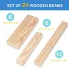 Foam Wooden Beam Building Blocks, 24 pcs