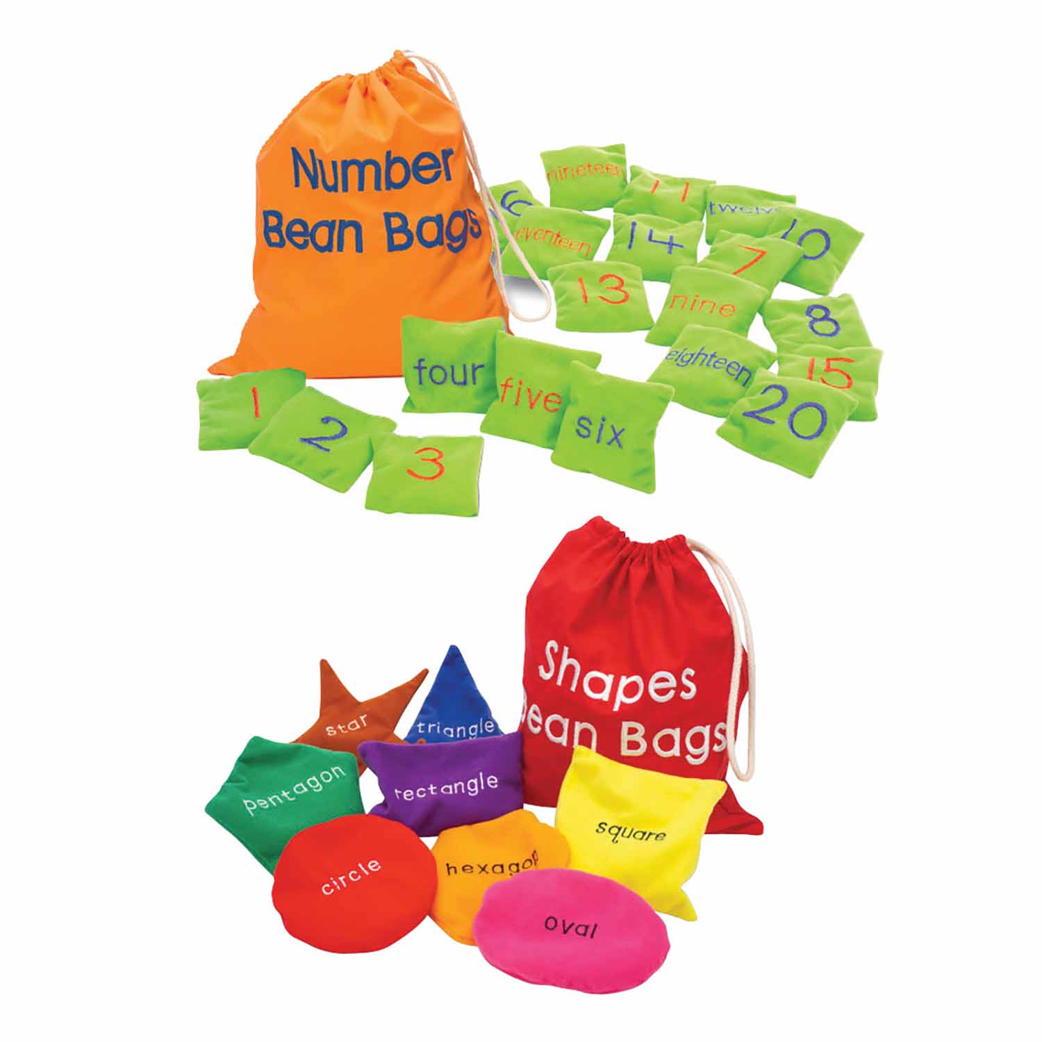 Numbers & Shapes Bean Bags Set | Becker's School Supplies