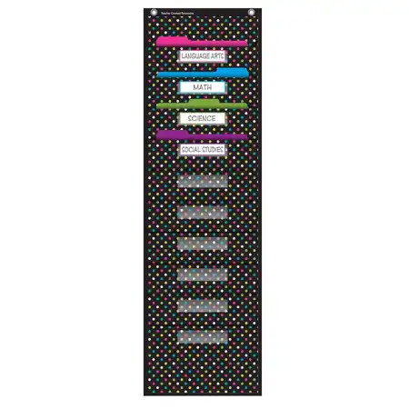 File Storage Pocket Charts, Chalkboard Brights