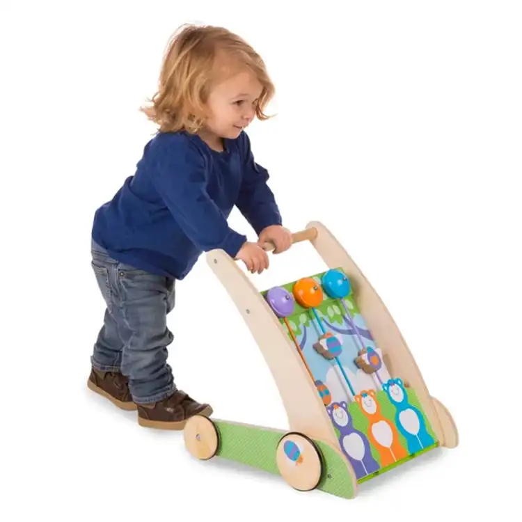 First Play Wooden Ring and Ding Forest Friends Push Toy