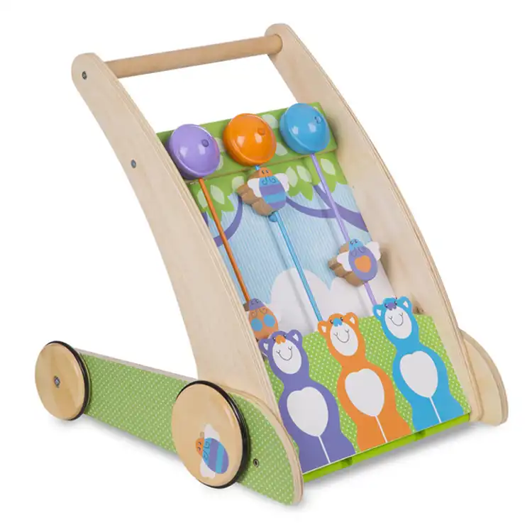 First Play Wooden Ring and Ding Forest Friends Push Toy