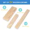Foam Wooden Beam Building Blocks, 24 pcs