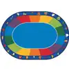 Fun with Phonics Classroom Rug, Oval 7’6” x 12’