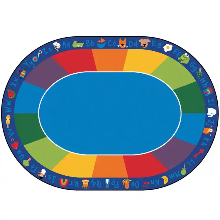 Fun with Phonics Classroom Rug, Oval 7’6” x 12’