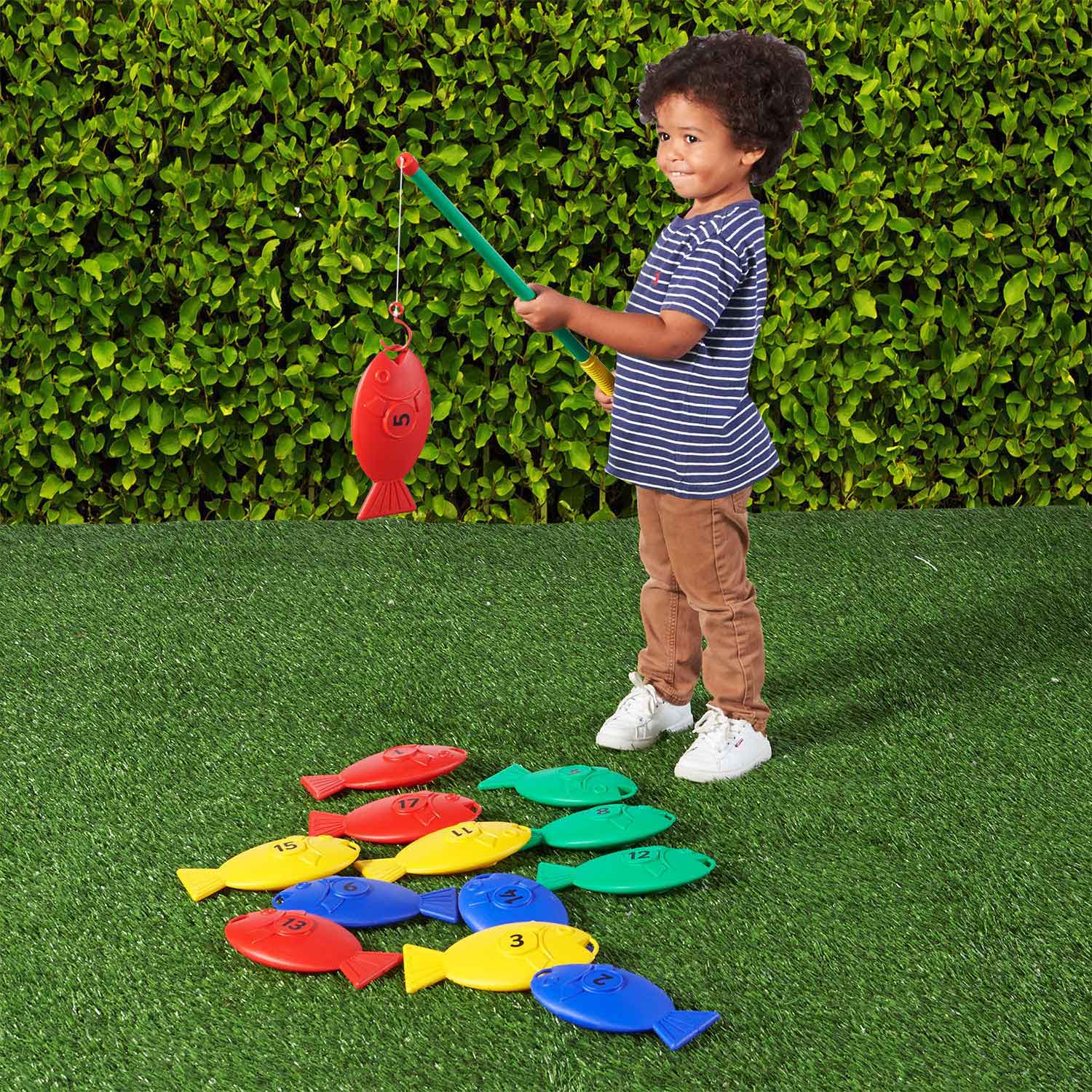 big 5 children fish pole 60 Pcs Magnetic Fishing Pool Toys Game for Kids Toddlers, Fishing Water Table Bathtub Toy with Inflatable Pool Rod Net Bucket Plastic Floating Fish, Water Bath Pool Outdoor Toy button and large kid Polydron Giant Fishing 1-20