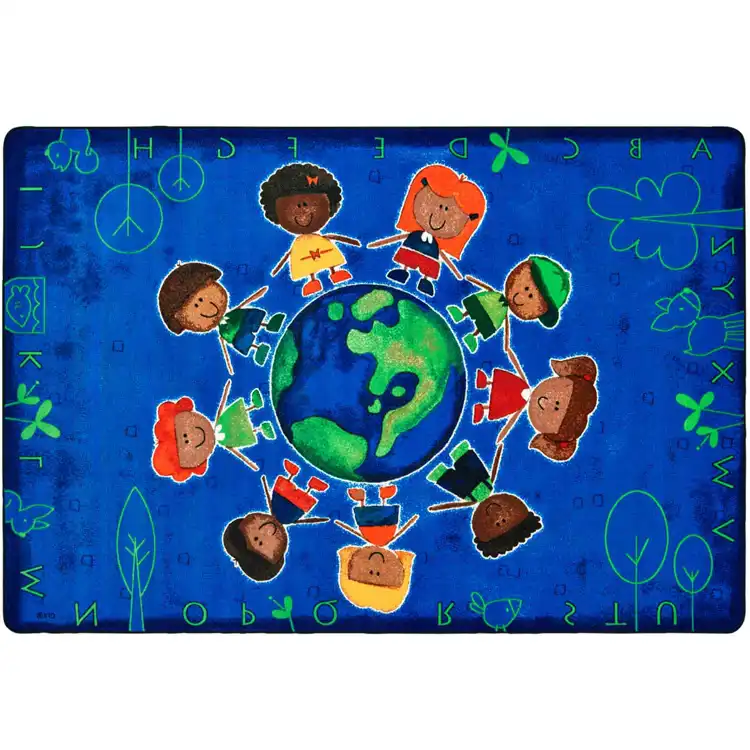 Give The Planet A Hug Classroom Rug, Rectangle 7’6” x 12’