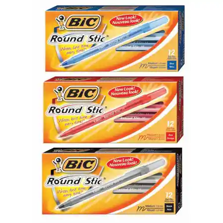 Bic® Medium Point Round Stic® Pens