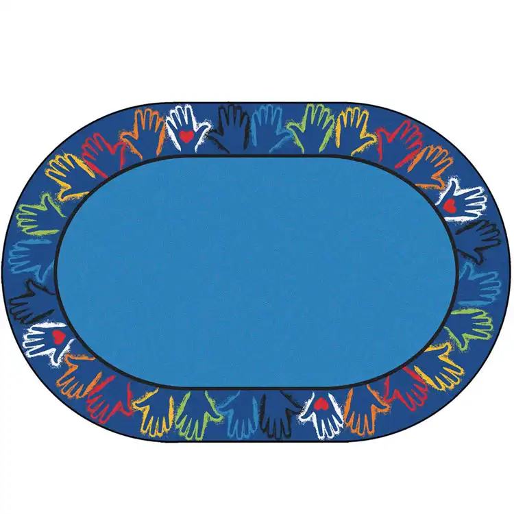 Hands Together Rug, Oval 6' x 9'