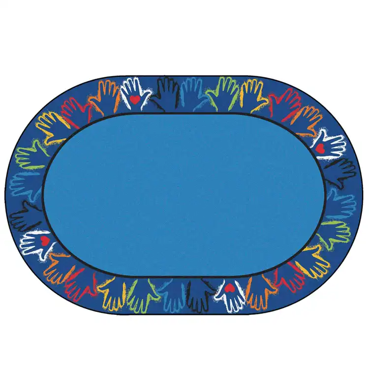 Hands Together Rug, Oval 7’6” x 12’