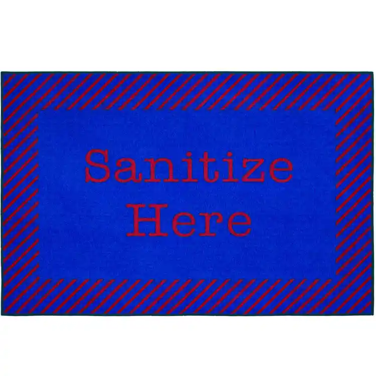 Healthy Habits Collection™ Sanitize Here Mat,  Blue & Red