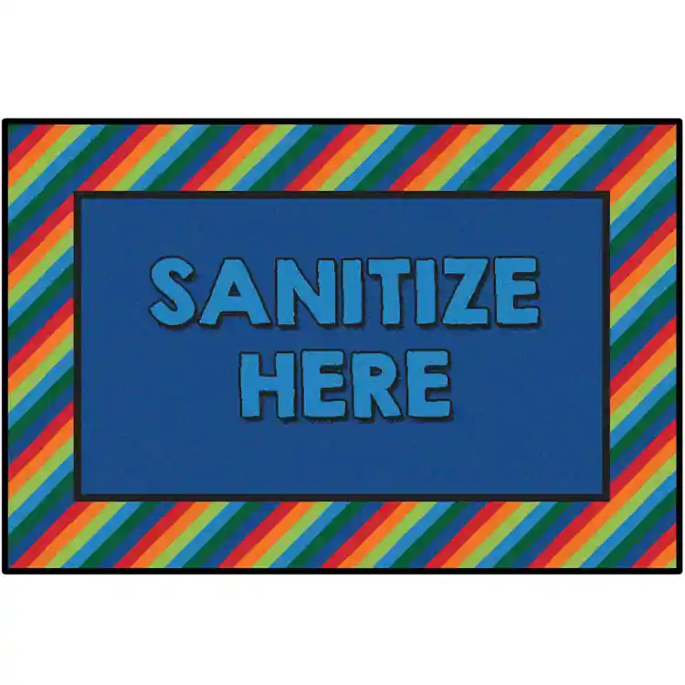 Healthy Habits Collection™ Sanitize Here Mat, Rainbow Stripe