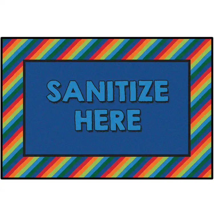 Healthy Habits Collection™ Sanitize Here Mat, Rainbow Stripe