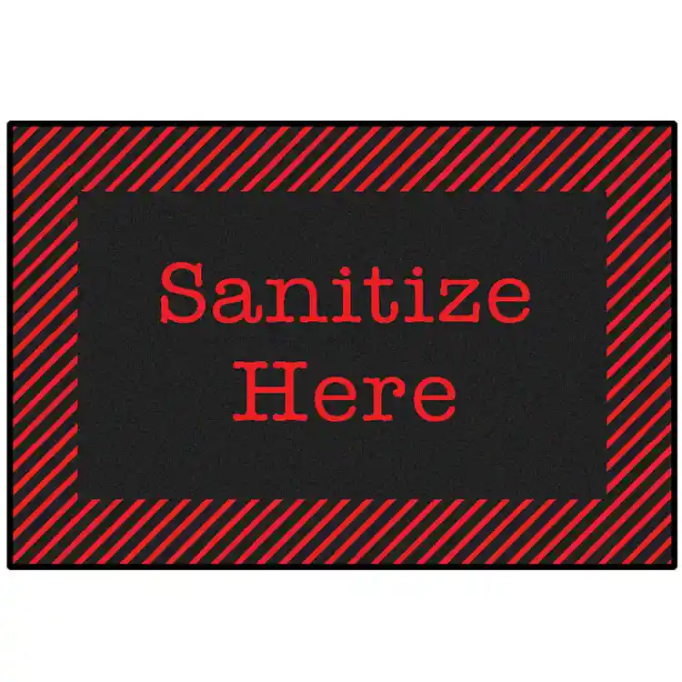 Healthy Habits Collection™ Sanitize Here Mat, Red & Black