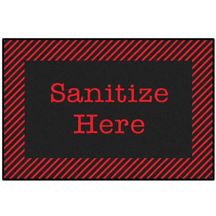 Healthy Habits Collection™ Sanitize Here Mat, Red & Black