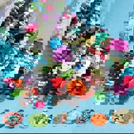 Assorted Buttons Bucket